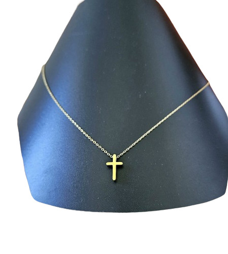 Collier pendentif croix acier