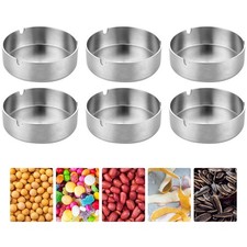 6 Pièces Argent Cendrier Inox