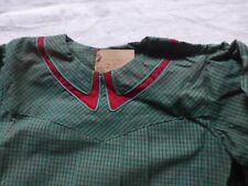 B2/ ANCIENNE BLOUSE ECOLIER  TABLIER ENFANT fille ECOLE ANNEES 50 60 rouge vert