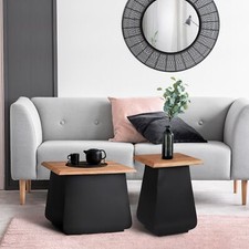 Table d'appoint tabouret à fleurs métal bois d'acacia naturel/noir á votre choix