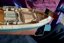 Ancien Bateau-jouet en tôle peinte années 1950 - Magnifique état pour collection