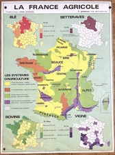 🌏 Ancienne carte scolaire MDI, 1982 - France agricole, agriculture