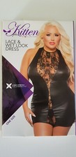 Robe Vinyle et Dentelle Kitten Plus by Allure Taille XL/XXL (42-44)