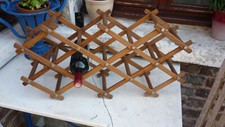 Vintage Expanding Wood Folding Accordion Wine Rack 10 Bottle 