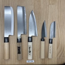 Ensemble De Cinq Couteaux De Cuisine Japonais Utilisés OA104