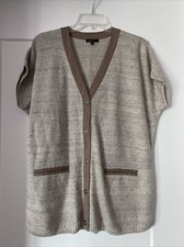 Lafayette 148 Top With Button Closure Size Large Beige Linen Material