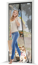 Moustiquaire Porte Fenetre 90X200,  Rideau Moustiquaire Magnétique Noir, Protége