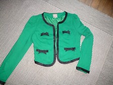 vintage veste bolero manches vert satin noir rubans eva & lola boutique 38 chic