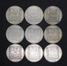 LOT DE PIÈCES 20 FRANCS ARGENT TURIN 129 1933 134 1938 Fonte Investissement