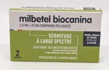 Milbetel Biocanina Vermifuge Chiot et Petit Chien de moins de 5kg (2 comprimés)