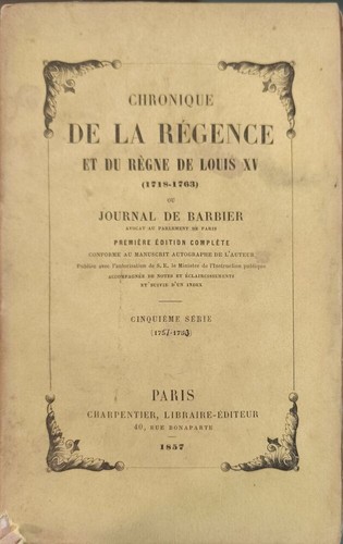 Chronique regence et - la, du