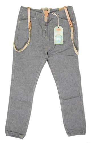 Pantalon bretelles fluide gris