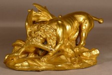 Chien Et Canard, Sculpture