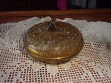 bonbonniere en verre ambrée