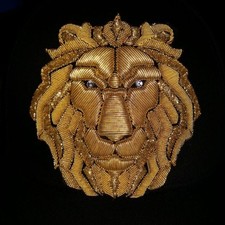 Patch tête de lion doré