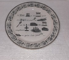 COLLECTIONNEUR : ASSIETTE MONTEREAU REBUS EN FAÏENCE SIGNATURE EN CREUX 19 ème