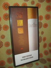 Ancien PANNEAU CADRE PUBLICITAIRE MARLBORO BOIS PLASTIQUE Bureau de Tabac Paquet
