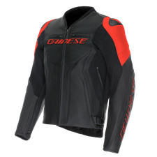 DAINESE RACING 5 Veste En Cuir Moto Noir Rouge LEATHER JACKET BLACK/RED-FLUO