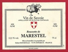 109-110 Etiquette Vin SAVOIE ROUSSETTE MARESTEL, ROUQUILLE, Jongieux NON FILTRÉ