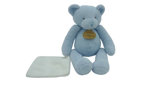 Peluche ours bleu - , avec