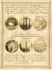 Suisse, Sachs  Vintage albumen print. 6 photos 4 x 4 cm.  Tirage albuminé  2