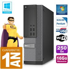PC DELL 7020 SFF Intel G3220 Ram 16Go Disque 250 Go Graveur DVD Wifi W7