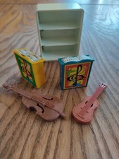 Playmobil, lot anciens accessoires musicaux, guitare, décor, mobilier, Vintage