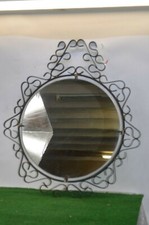 ANCIEN MIROIR ROND FER FORGE