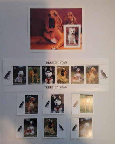 Lot timbres chiens - timbres, chiots