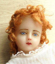 Superbe Jésus en Cire d'époque 1890, 19ème siècle -Yeux Sulfure- Poupée ancienne