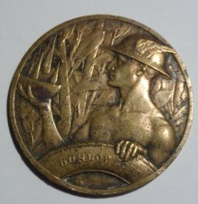 MEDAILLE BRONZE PNEUS DUNLOP CORP 1888-1922 INAUGURATION USINE DEBUT XXeme.
