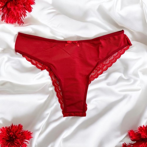 Culotte rouge dentelle - dentelle, avec