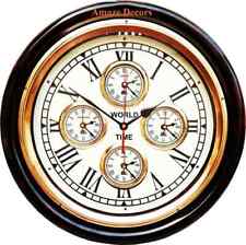 Horloge murale style ancien en laiton pour décoration intérieure moderne à piles