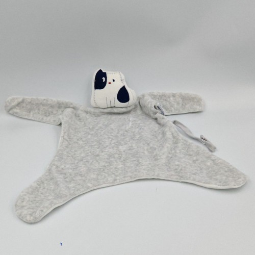 Doudou plat chat bleu - , blanc