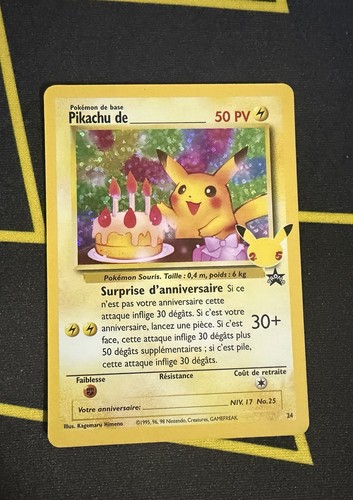 Carte pikachu anniversaire - pikachu, –