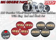 Emblème BBS authentique enjoliveurs centre de roue 70 mm avec anneau rouge et...