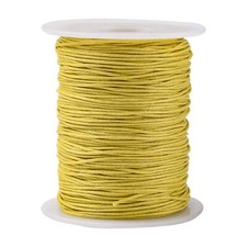 100 mètres Jaune 1 mm Cordon de Coton ciré macramé ciré Perles Fil chaîne pou...