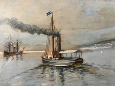 Gouache napolitaine signée