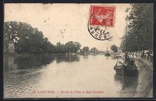 CPA Libourne, Bords de l´Isle et Quai Souchet 1908 