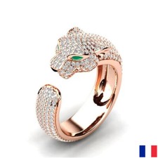 Bague léopard diamant rose