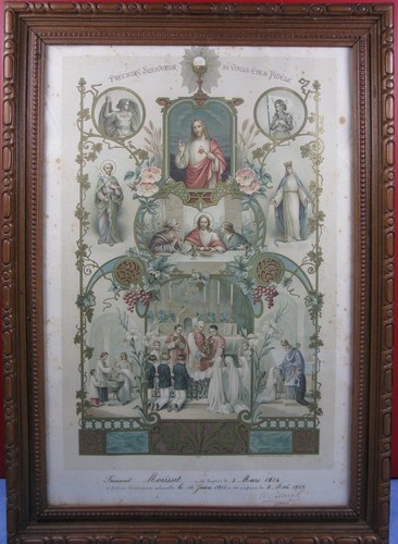 Cadre religieux chromo litho - cadre,