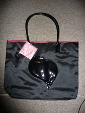 guess pink and black tote with