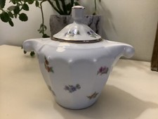 sucrier ancien en porcelaine blanc fleuri France Vintage Shabby Chic