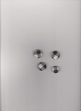 Boutons damier noir - noir, blanc