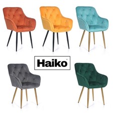 2 X Velours Dîner Chaises Gris Vert Orange Sarcelle Jaune Cuisine Chaise Bureau