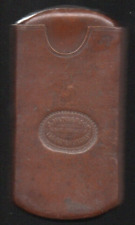 Ancien Étui à Cigares Coulissant Cuir Epais avec Grattoir Pyrogène, J. Henderson