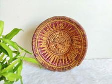 1920s Vintage Mandala Design Tricoté Main Paille Basket Fruits Légumes W711