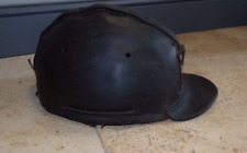 ANCIENNE BARRETTE MINEUR CUIR CHAPEAU MINE CHARBON CASQUE circa 1870