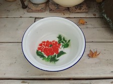 Saladier tôle émaillée Fleur Vintage chinois