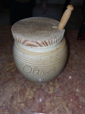 Pot A Olives En Grès Vintage